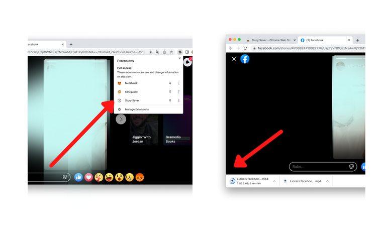 Cara download story Facebook lewat PC.