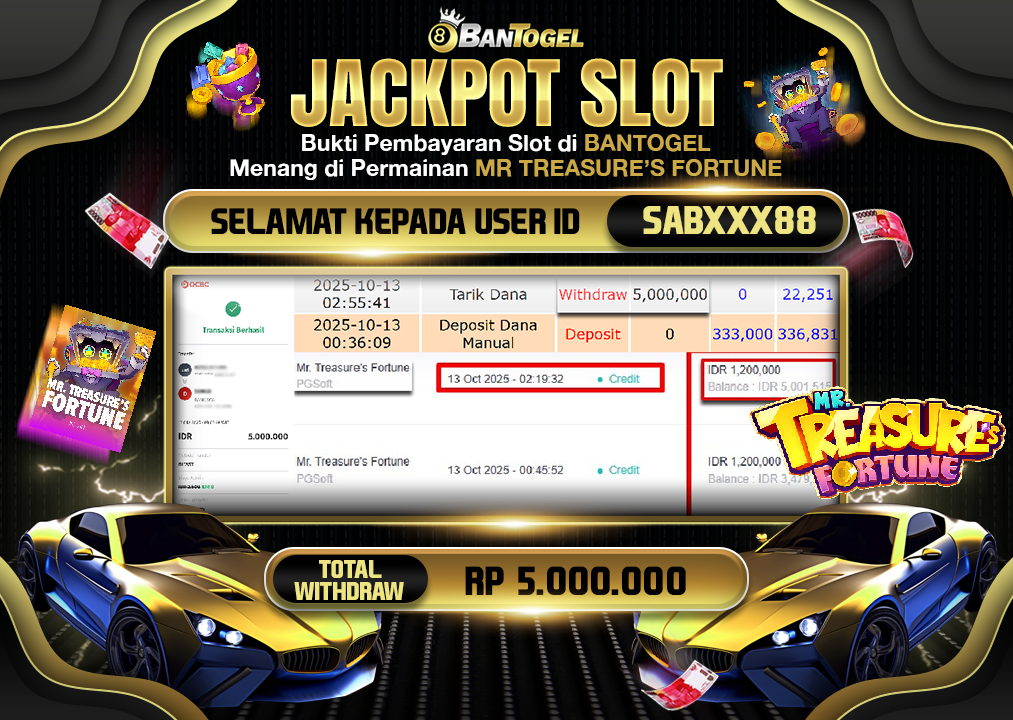 BUKTI JACKPOT LUNAS BANTOGEL