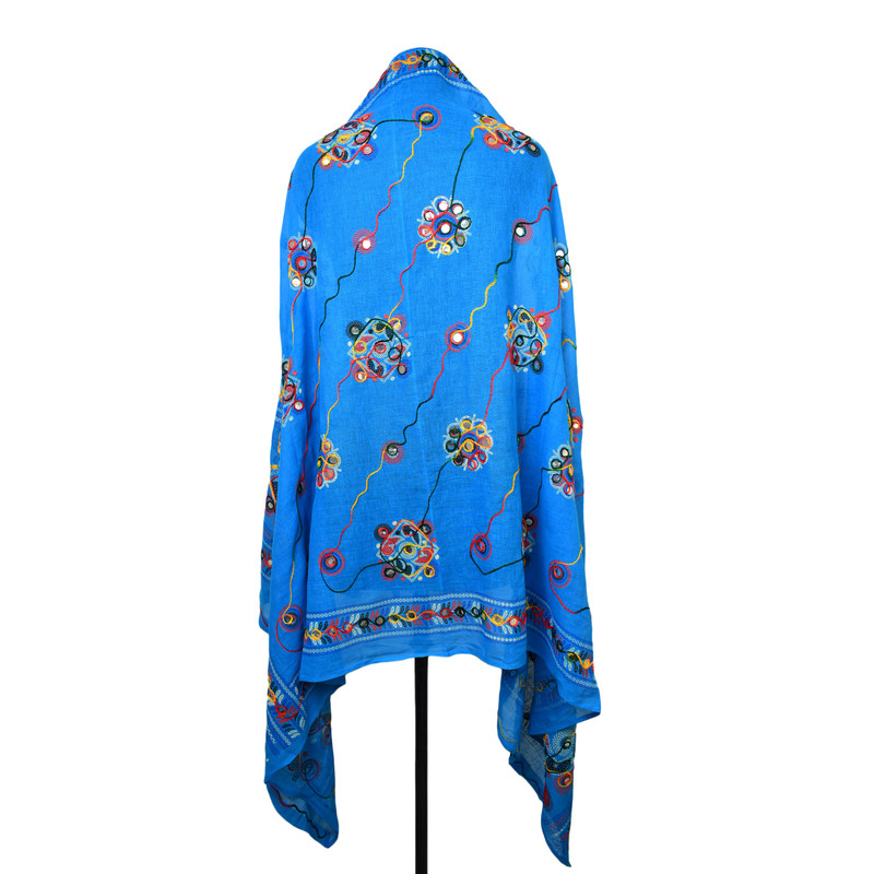 Women's Cotton Dupatta Wrap Stole Mirror Work Embroidery Ethinic Scarves Chunni - Picture 40 of 103