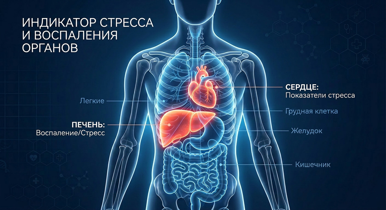 Инфографика, показывающая органы-мишени при алкогольной интоксикации.