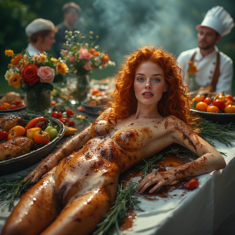 Garden wedding wom served Redhair 1 52