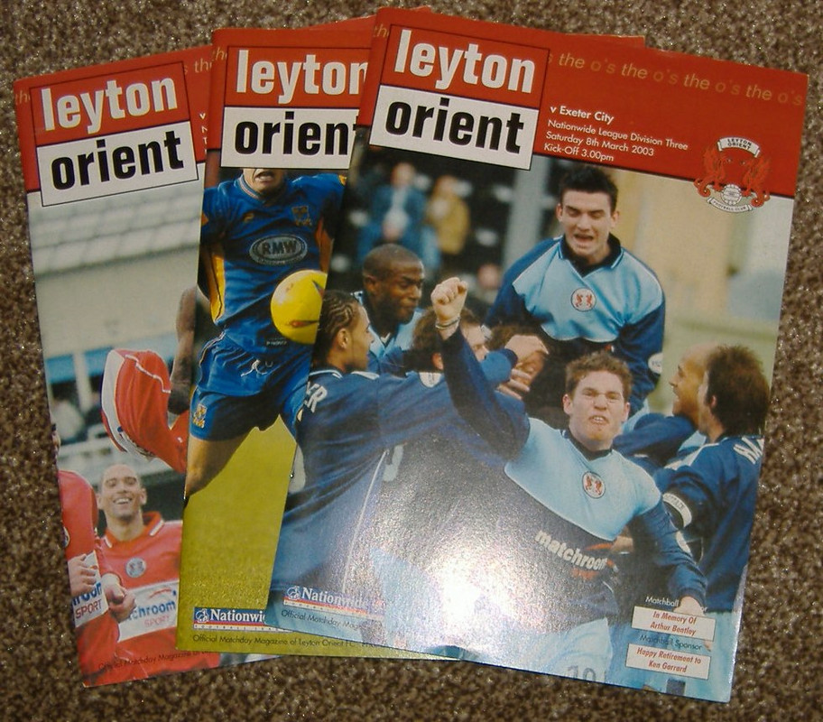 Leyton Rient LEYTON ORIENT COLLECTION - 3x Home Programmes 2002-03 Season £1.25 ...