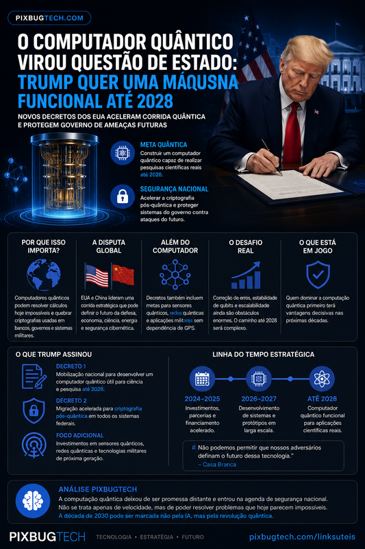 🔬 O computador quântico virou questão de Estado: Trump quer uma máquina funcional até 2028