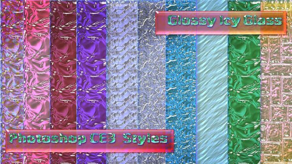 Glossy Icy Glass - 10 Photoshop Styles Collection