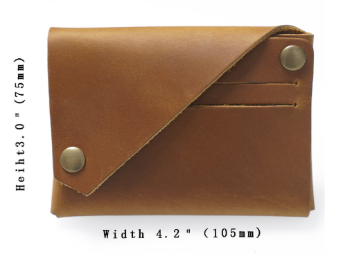 Green Vintage Genuine Leather Mini Wallet - Minimalist Handmade Card Holder & Coin Purse for Men and Women - Retro Cowhide Snap Wallet