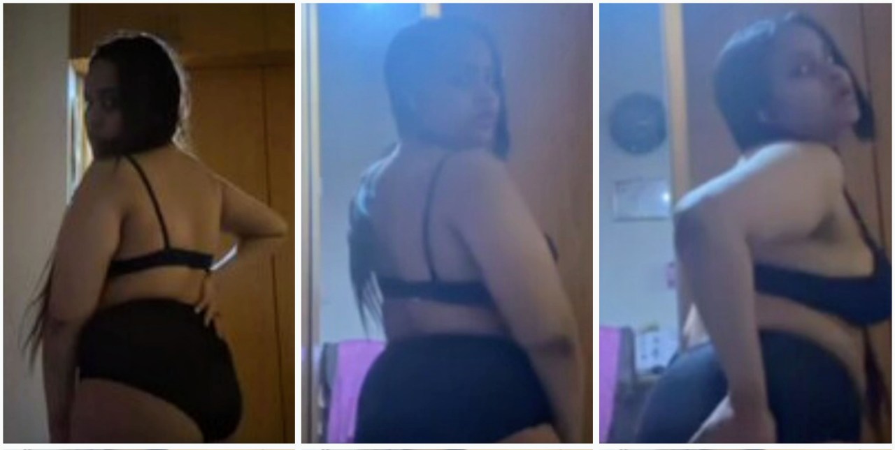 Chubby girl flashing her ass nude video
