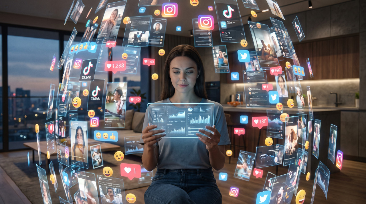 Person focusing on data