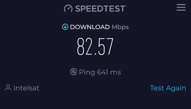 AA inflight Wi-Fi Speedtest 82 Mbps