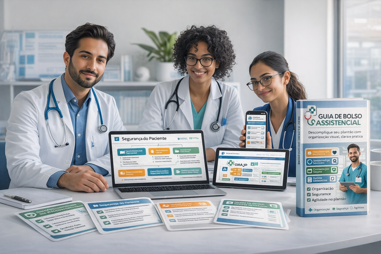 Equipe de saúde analisando processos