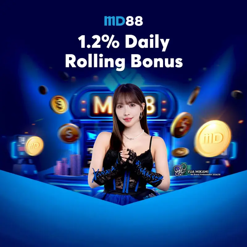 UNLIMITED 1.2% DAILY REBATE##Receive unlimited rebate bonus up to 1.2% from your bets with MD88.