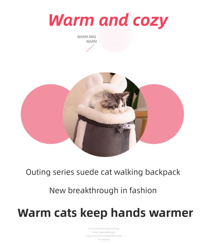 Pink 2-in-1 Ultra-Soft Plush Pet Carrier & Mobile Bed - Portable & Lightweight Cute Rabbit Ear Design Travel Cabin (M 25 x 25 x 20.5CM)