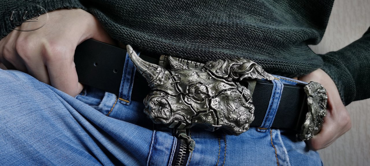 пряжка носорог литой ремень3