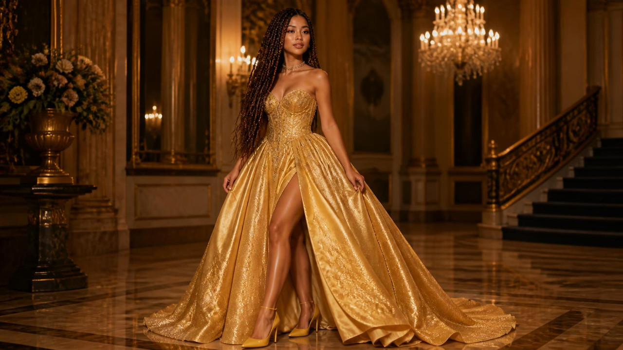 Female with chestnut hair Her hair is done in micro braids She has tan skin with Filipino features
