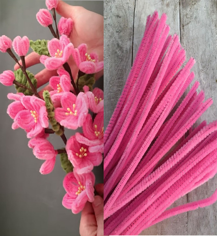 Chelines Gamuzados Tono Rosado Medio Rosa Fuerte para Decoración