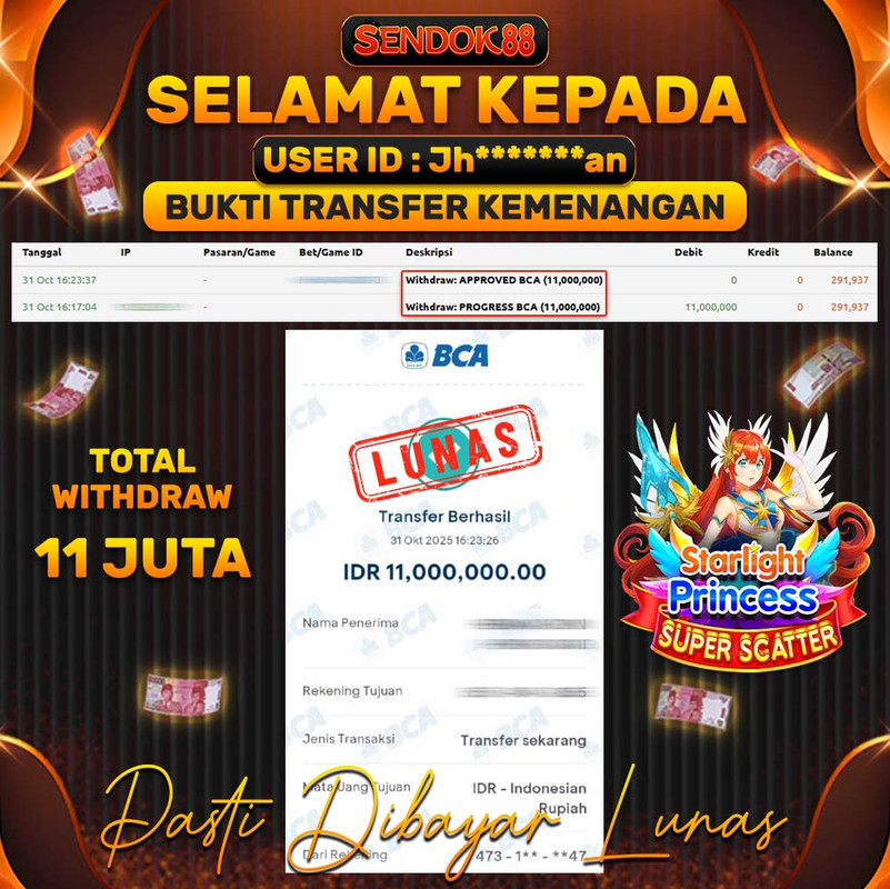 SENDOK88 JEPE! STARLIGHT PRINCESS SUPER SCATTER Rp 11.000.000,- LUNAS!