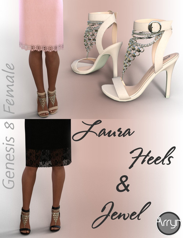 laura jewel heels for genesis 8 females 00 main daz3d