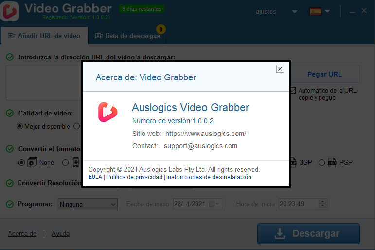 grabber - Video Grabber v1.0.0.2  [Portable] [Esp.] [UPL-KF-UL-DG] - Descargas en general