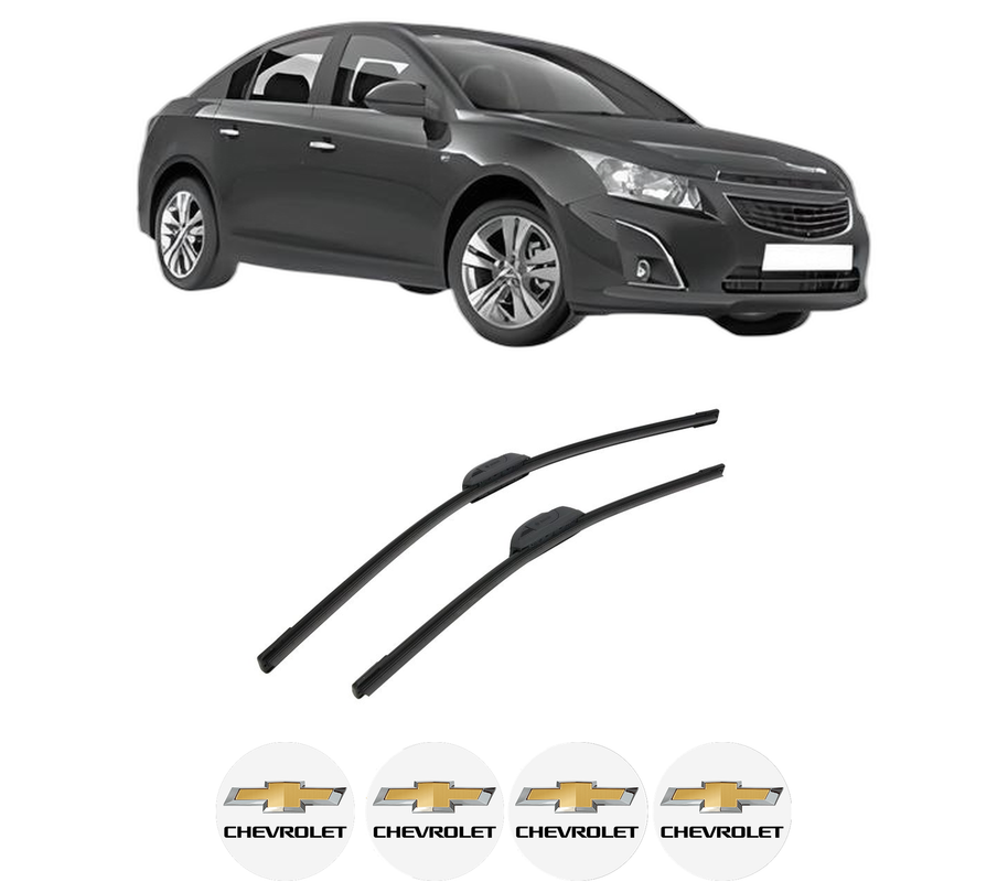 Set stergatoare auto CHEVROLET CRUZE (J300) din 2009-2018, pentru parbriz auto, 2 bucati, Bosch Aerotwin Retrofit, din cauciuc siliconat rezistent, 4 Stickere Auto CHEVROLET