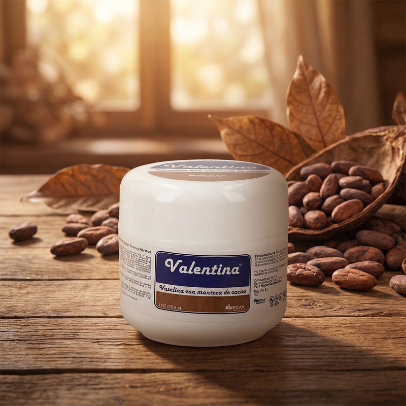 Valentina Vaselina Blanca con Manteca de Cacao 1Oz