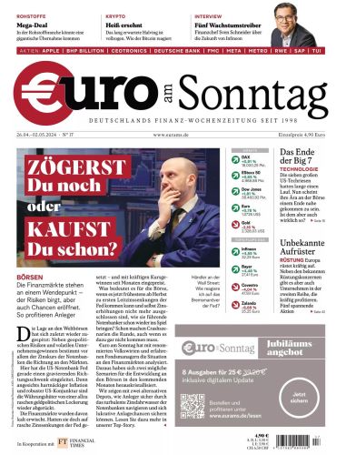 Cover: Euro am Sonntag Finanzmagazin No 17 vom 26  April 2024