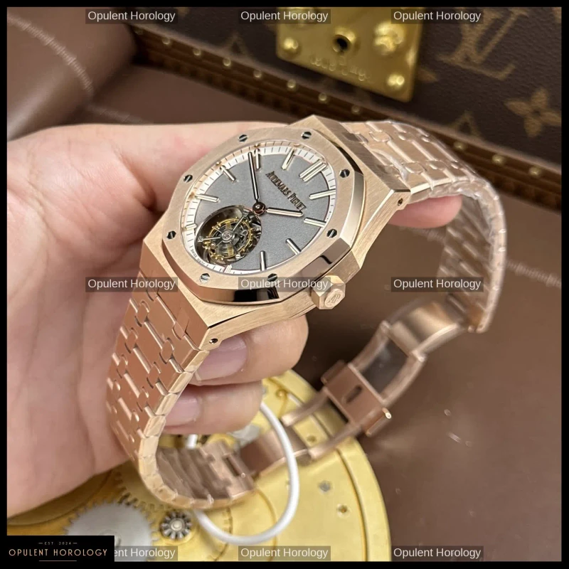 Audemars Piguet Royal Oak Flying Tourbillon 26730OR Rose Gold Plated Gray Dial 41mm