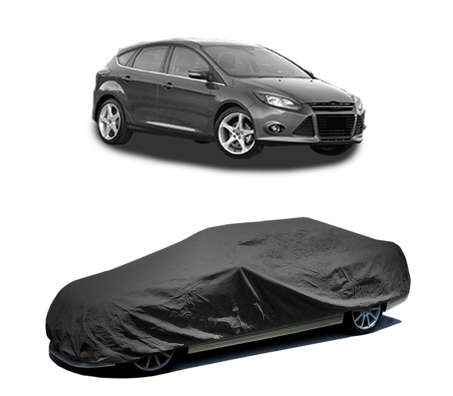 Husa tip prelata auto pentru FORD FOCUS III 2010 - 2020,culoare negru, material textil impermeabil, rezistanta la intemperii praf UV, CARPASSION Husa Protectie