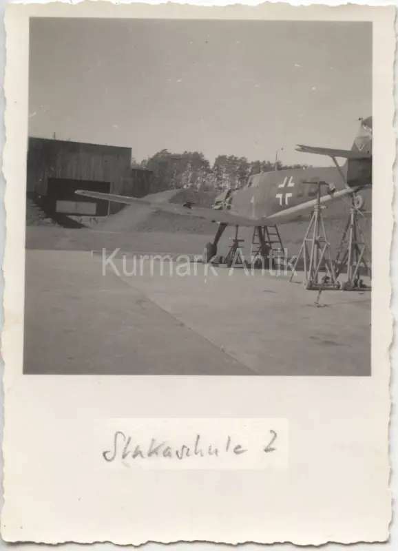 S461 Foto Wehrmacht Luftwaffe Flugzeug Me109 auf Schießstand