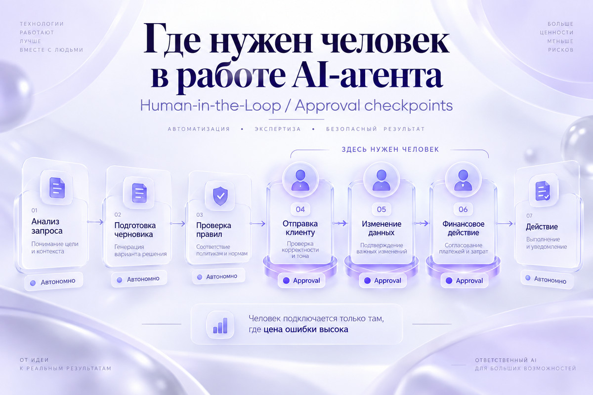 Human-in-the-Loop и approval checkpoints в работе AI-агента