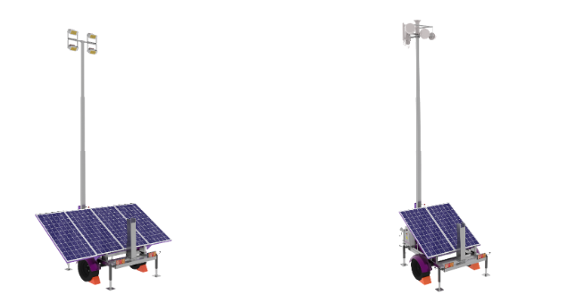 Torres solares especializadas para vigilancia y comunicación con autonomía solar 24/7