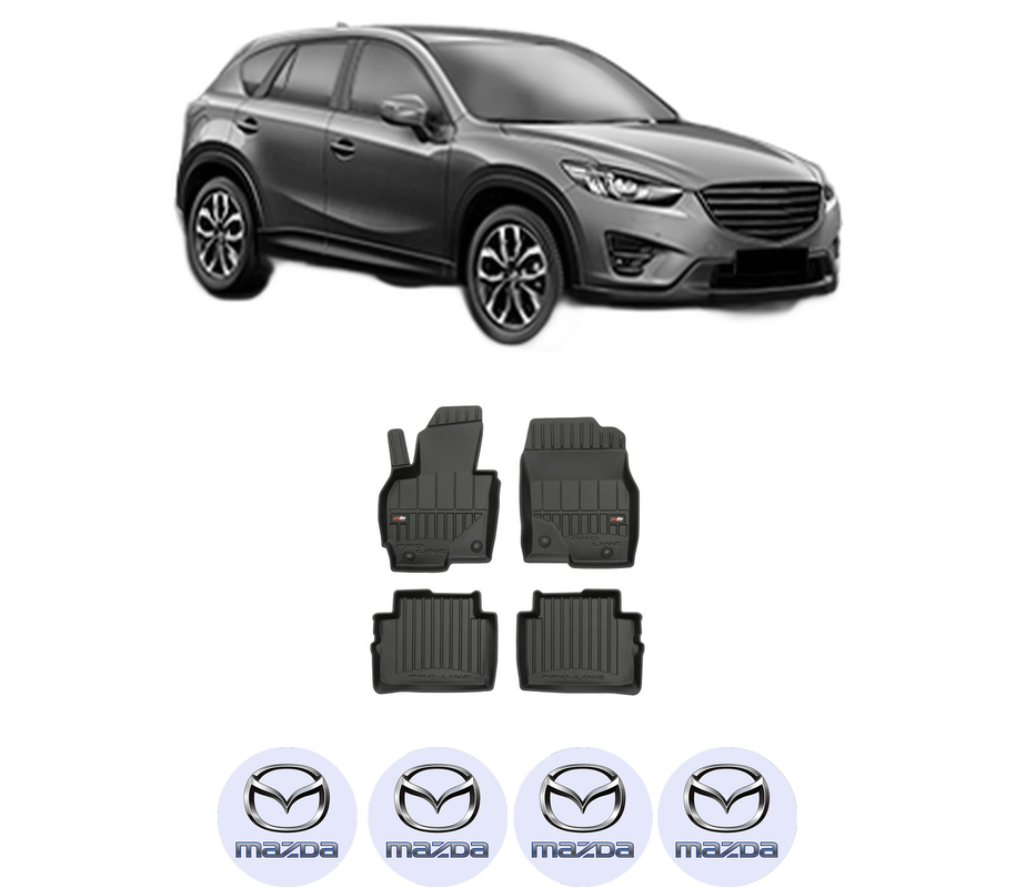 Set covorase presuri MAZDA CX-5 Van (KE_) din 2015-2017, auto, din cauciuc thermoplastic, 4 Stickere auto cu MAZDA