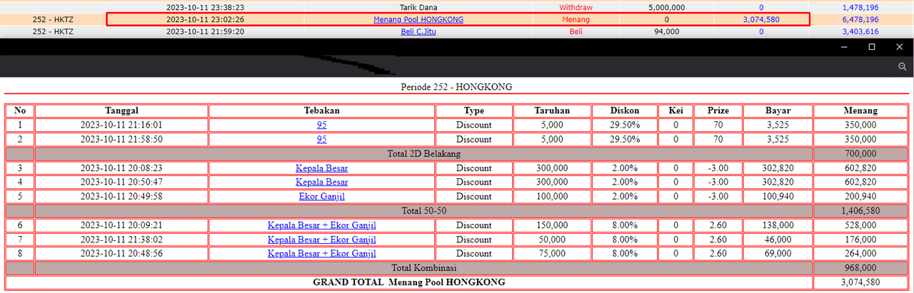 Bukti JP togel hari ini