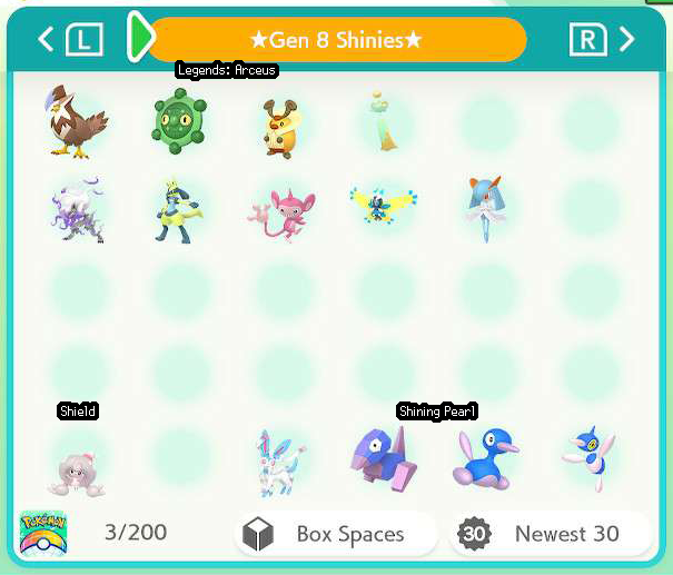 Harmony Friends' shinies hunted in Gen 8