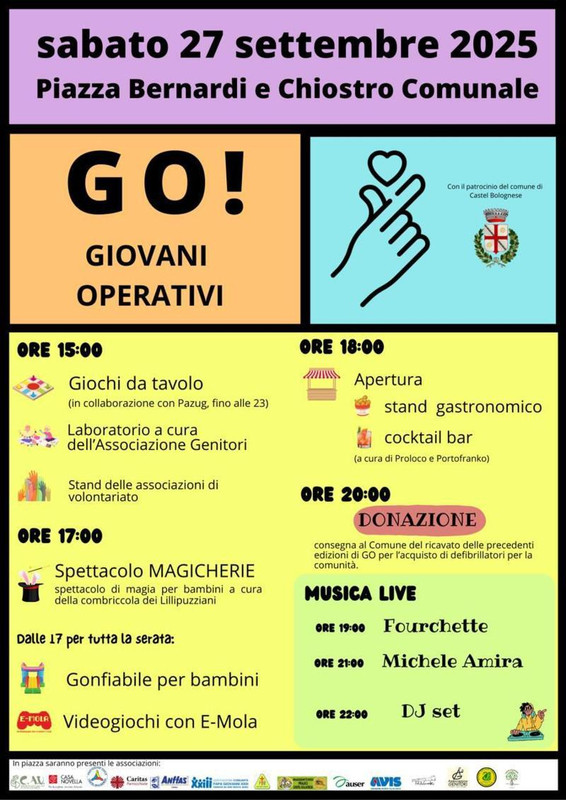 Sabato 27 settembre appuntamento con GO! Giovani Operativi in Piazza Bernardi