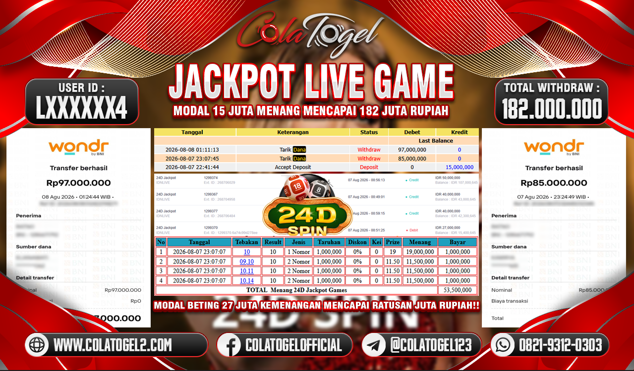 JACKPOT LIVE GAME!!