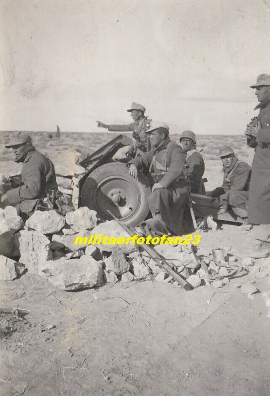 Foto WH DAK Soldaten Geschütz Stellung Großangriff Engländer Tobruck Afrika1941