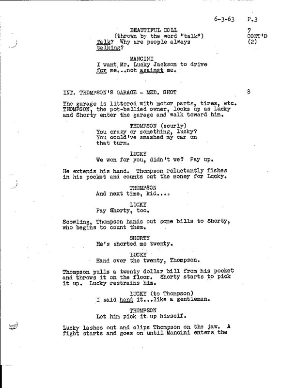 Pre-production sheedfor Viva Las Vegas, Page 3