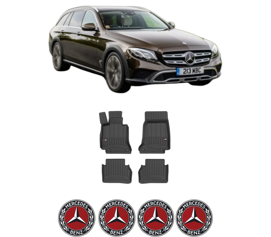 Set covorase presuri MERCEDES-BENZ E-CLASS All-Terrain (S213) din 2017-2023, auto, din cauciuc thermoplastic, 4 Stickere auto cu MERCEDES-BENZ