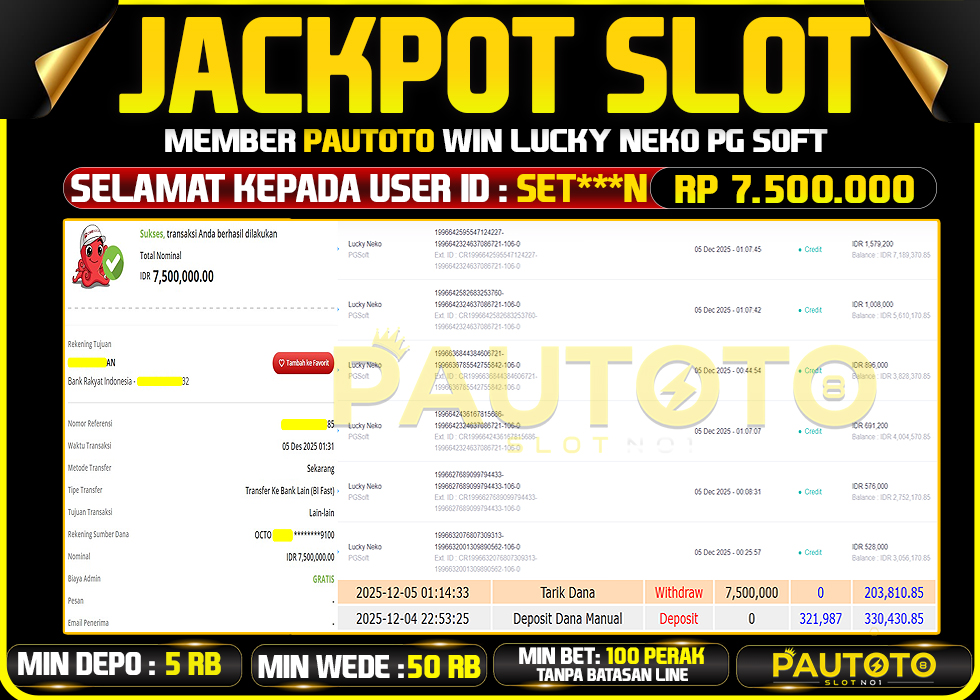 BUKTI JACKPOT LUNAS PAUTOTO
