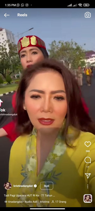Kristina saat menjadi tamu undangan pada perayaan HUT RI ke-77 di Istana Merdeka.