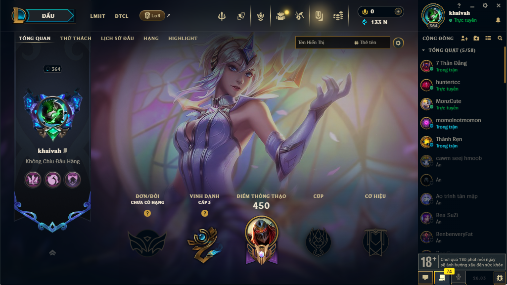 Acc LMHT # - Không Khung