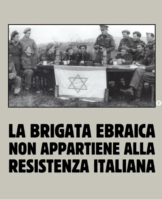La Brigata ebraica non appartiene alla resistenza italiana