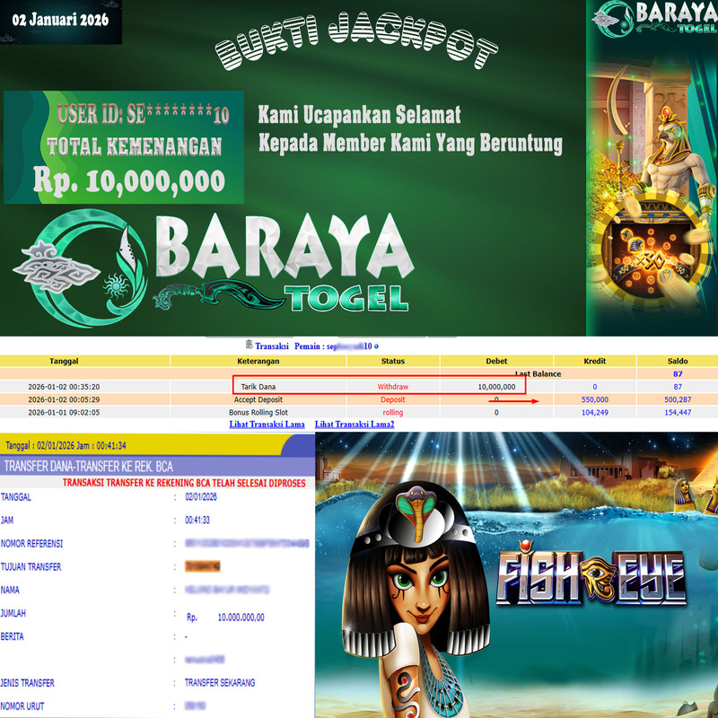 Rp. 10.000.000.- WD LUNAS DI BARAYATOGEL