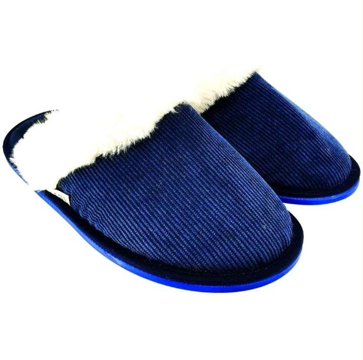 Sears: Pantufla Destalonada con Pestaña Afelpada Marino Arra 
