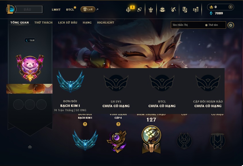 Acc LMHT # - Khung Bạch Kim