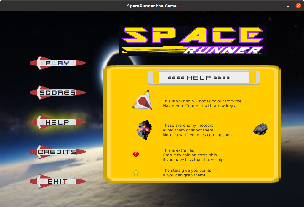 spacerunner game by Kumar Dhakal