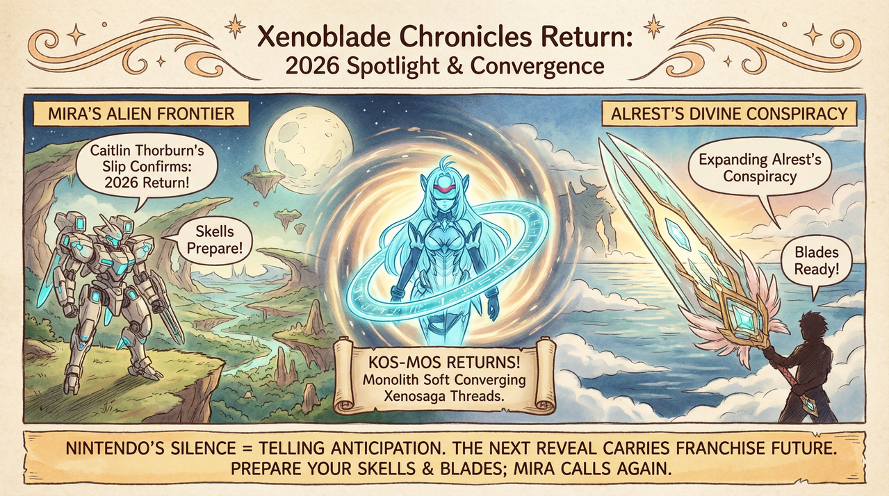 Xenoblade Voice Actor Caitlin Thorburn Accidentally Leaks 2026 Game - KOS-MOS Returns? 1 Sci-fi RPG landscape representing Xenoblade Chronicles alien worlds