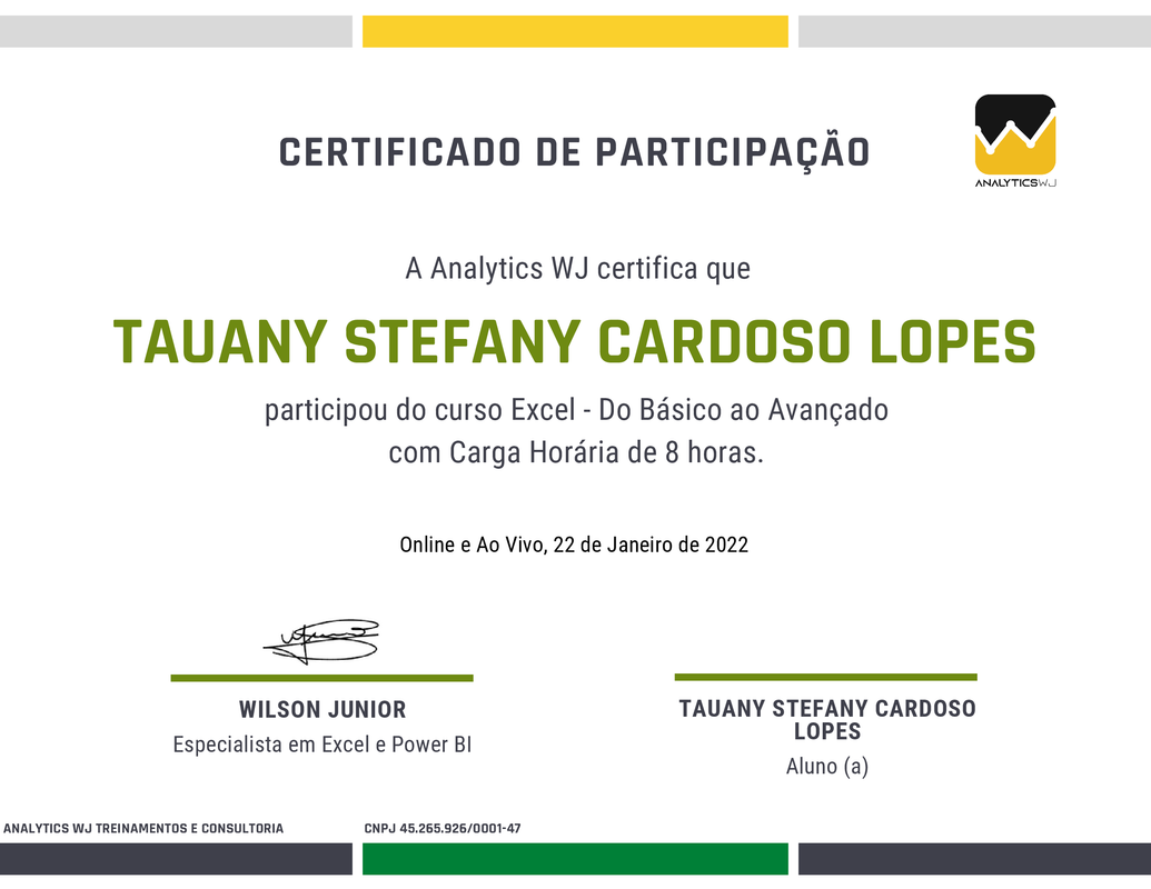 Tauany Lopes - Excel