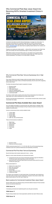 Why Commercial Plots Near Jewar Airport Are Becoming NCR s Smartest Investment Choice in 2026
