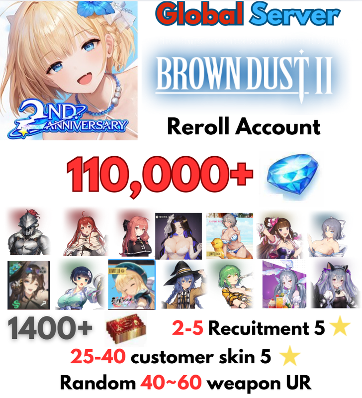 [Global]  Browndust 2 Reroll Account Gói Reroll Đặc Biệt 