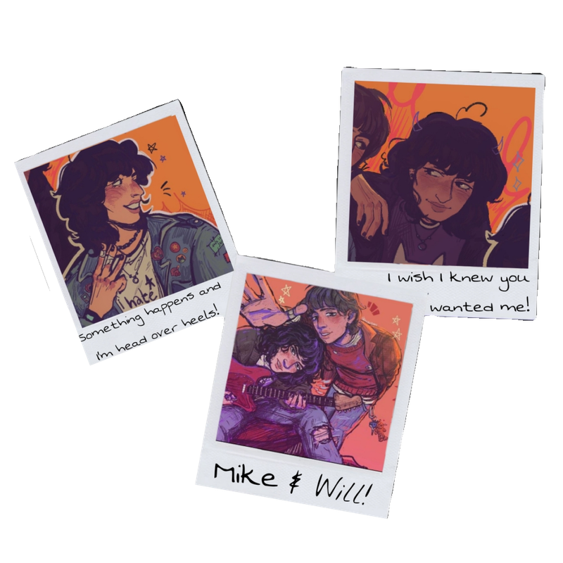 Mike Wheeler by Halosketches on Tumblr. a white person with black hair and punk attire